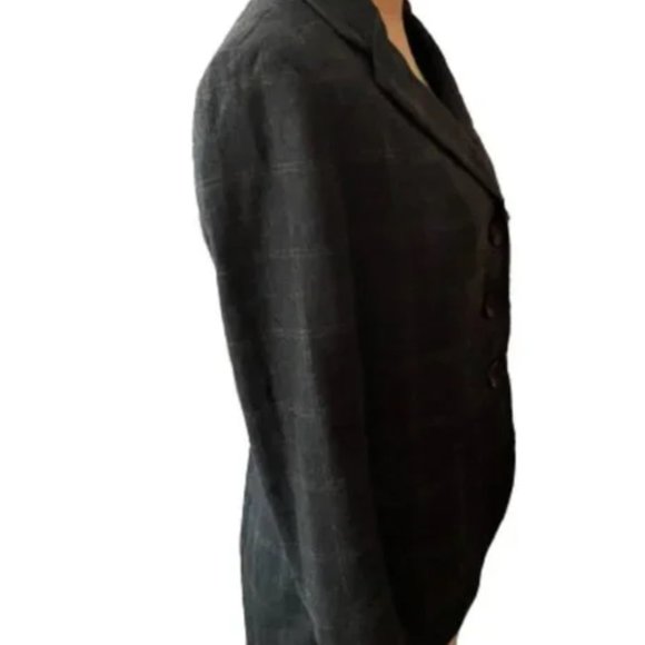 CAbi tuxedo style blazer jacket plaid with cool lining - Picture 7 of 14